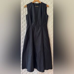 COS dark navy blue faille look sleeveless dress, spring/summer weight, sz 6